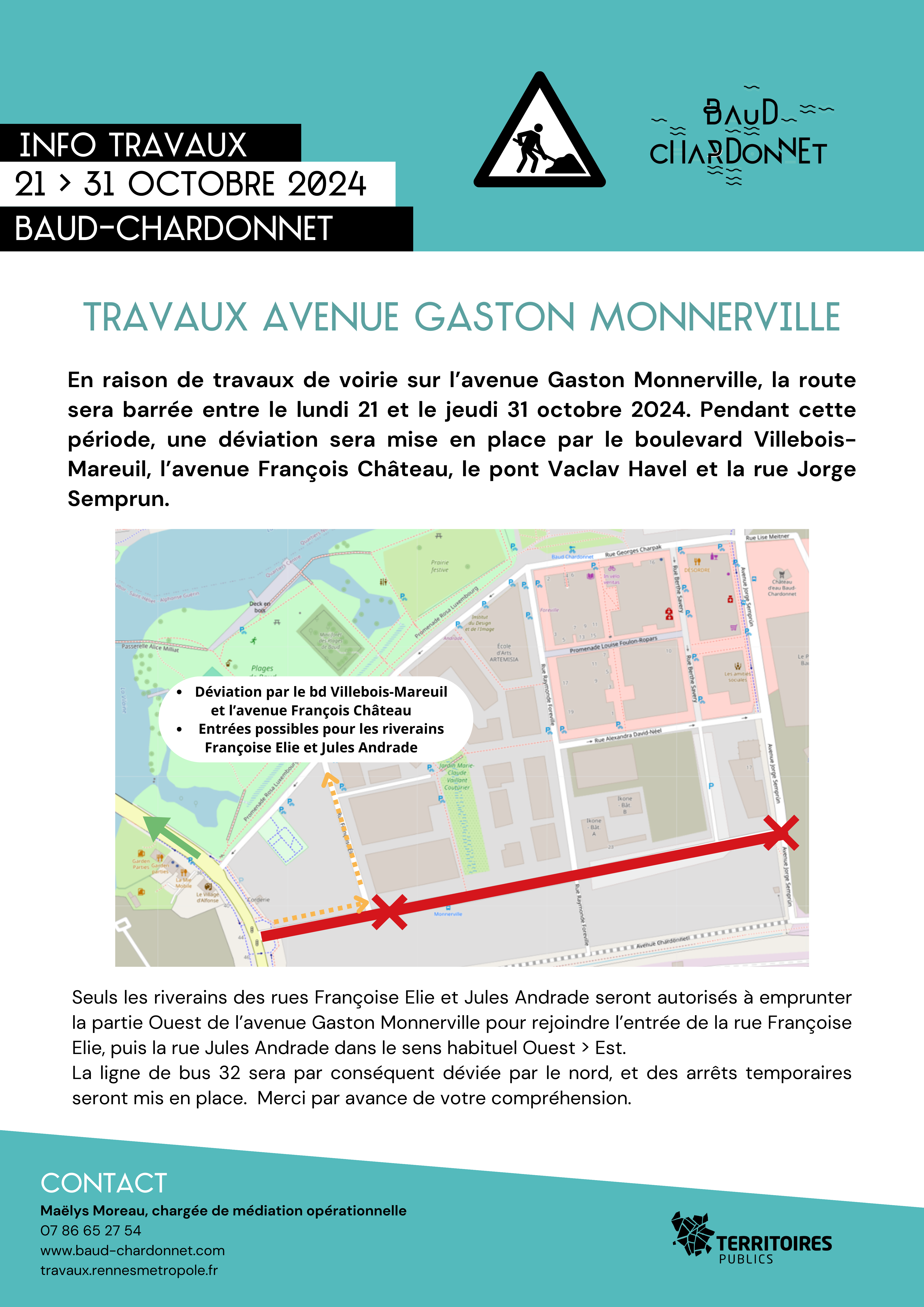 Info travaux Monnerville 21 31 oct 2024